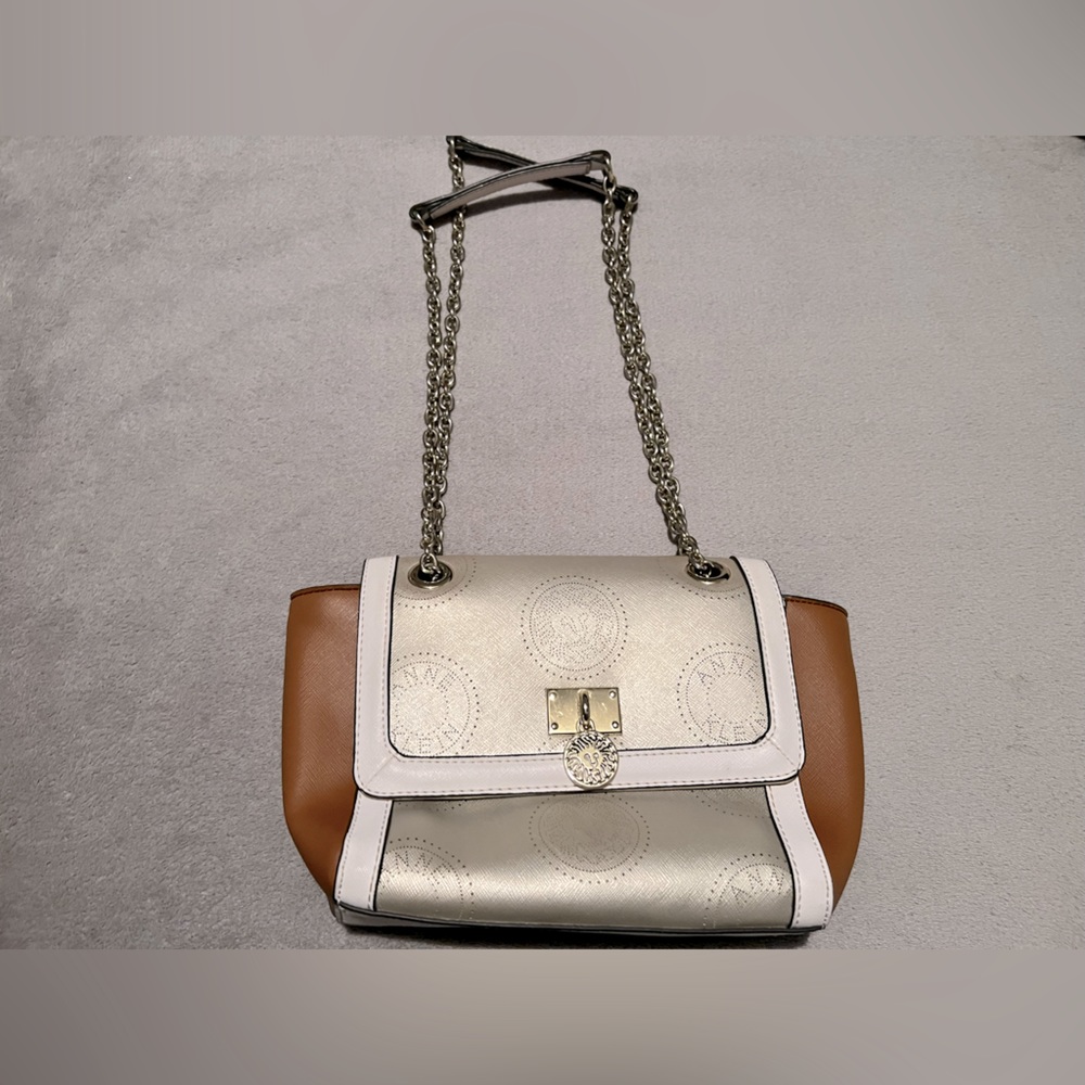 Anne Klein Gold / Brown Crossbody Purse